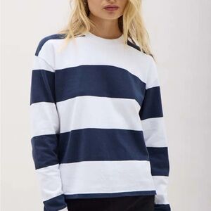 Richer Poorer Navy and White Crewneck Tee